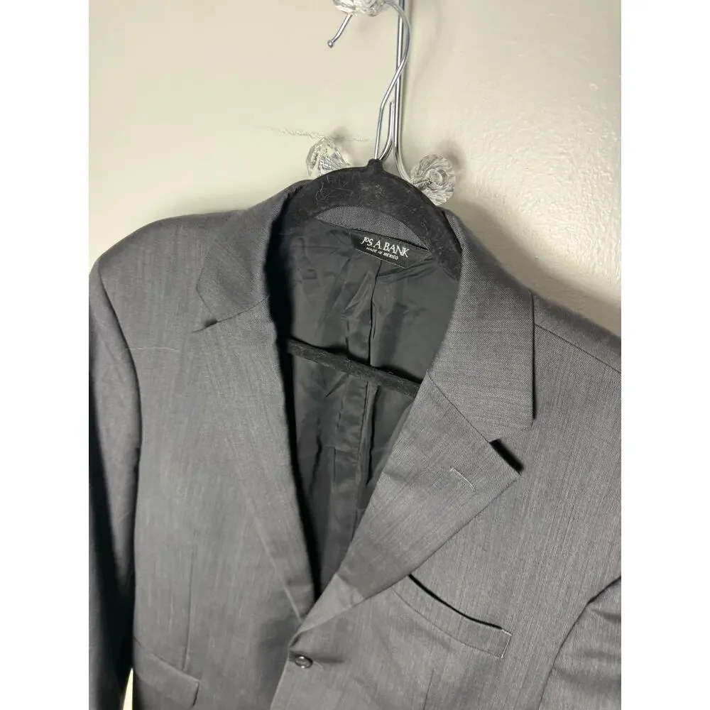 Jos. A. Bank Traveler's Collection Gray Blazer Suit Jacket 2 Button Wool 42 R